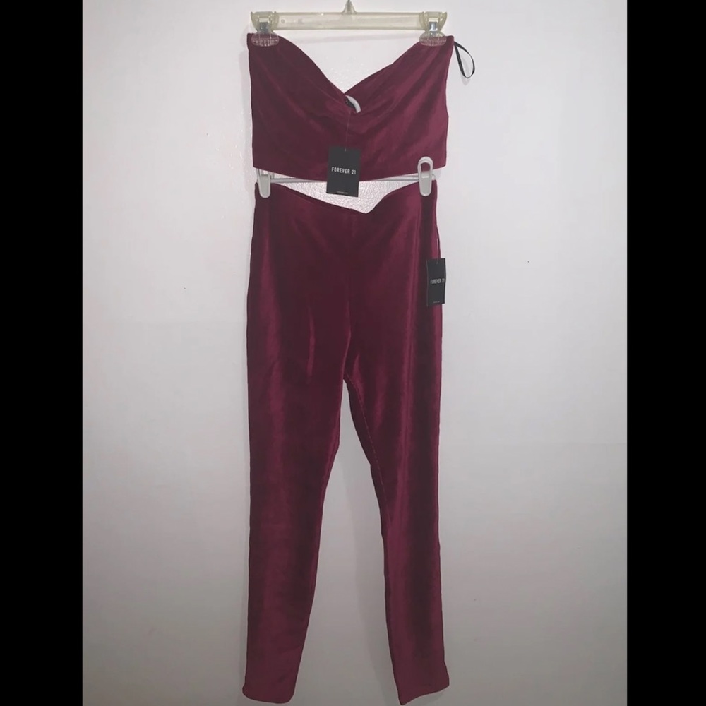 Velour Leggings & Tube Top Set
